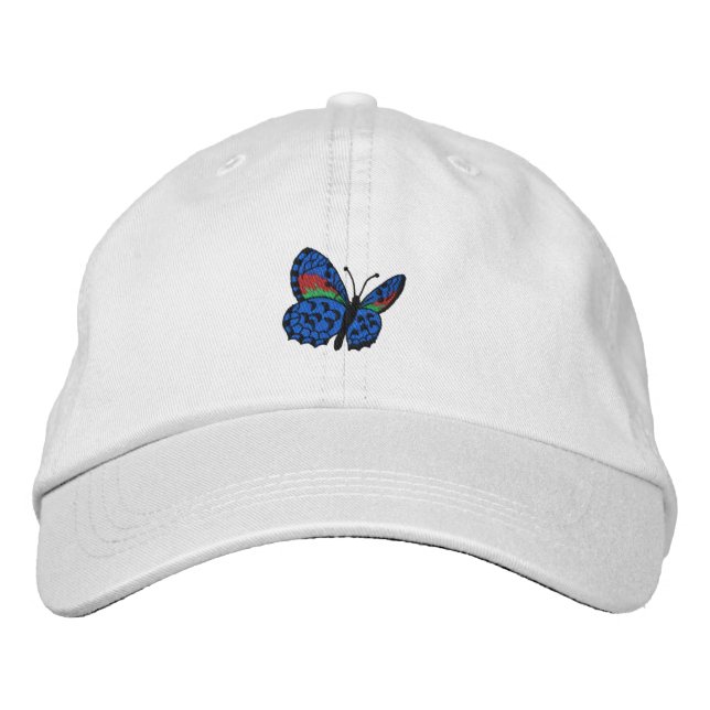 Brodée Casquette brodé à papillon coloré (Devant)