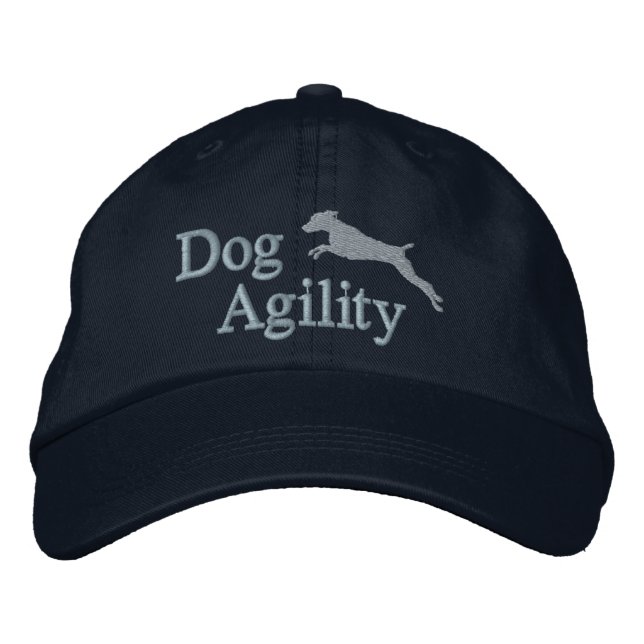 Brodée Casquette brodé Agility Weimaraner (bleu) (Devant)