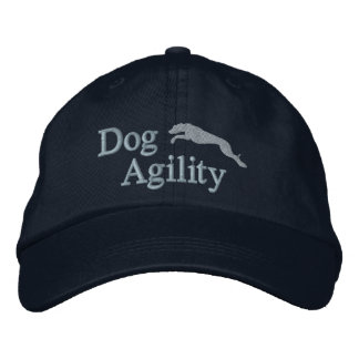 Brodée Casquette brodé Agility Whippet (bleu)
