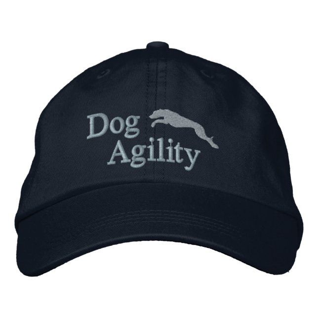 Brodée Casquette brodé Agility Whippet (bleu) (Devant)