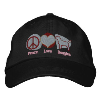 Brodée Casquette brodé Beagle de Peace Love (Chocolat)