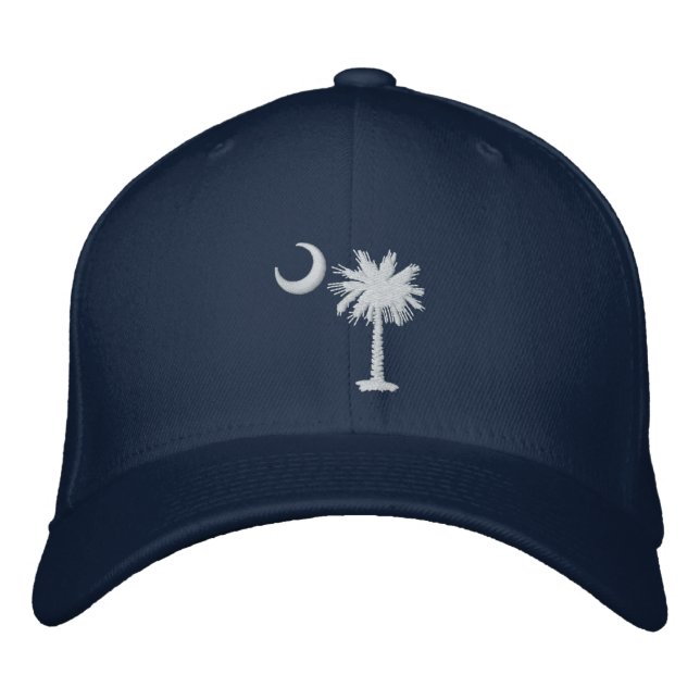 Brodée Casquette brodé blanc Palmetto Moon (Devant)