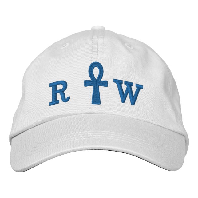 Brodée Casquette brodé Blue Ankh (Devant)