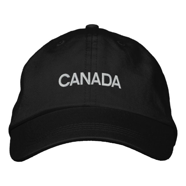 Brodée Casquette brodé canadien noir/blanc de base réglab (Devant)
