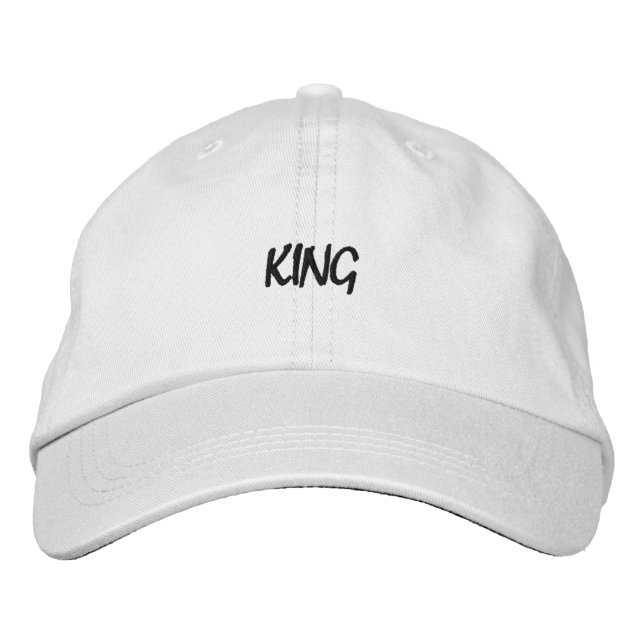 Brodée Casquette brodé couleur blanche King Visor Casquet (Devant)