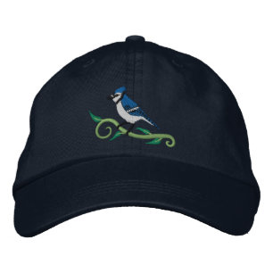 Brodée Casquette brodé de geai bleu
