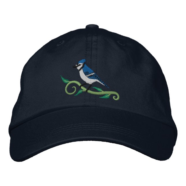 Brodée Casquette brodé de geai bleu (Devant)