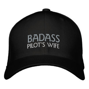 Brodée Casquette brodé de la femme du pilote de Badass