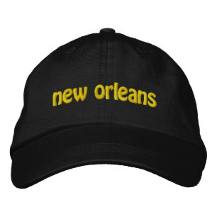 Brodée Casquette brodé de la Nouvelle-Orléans noir et o