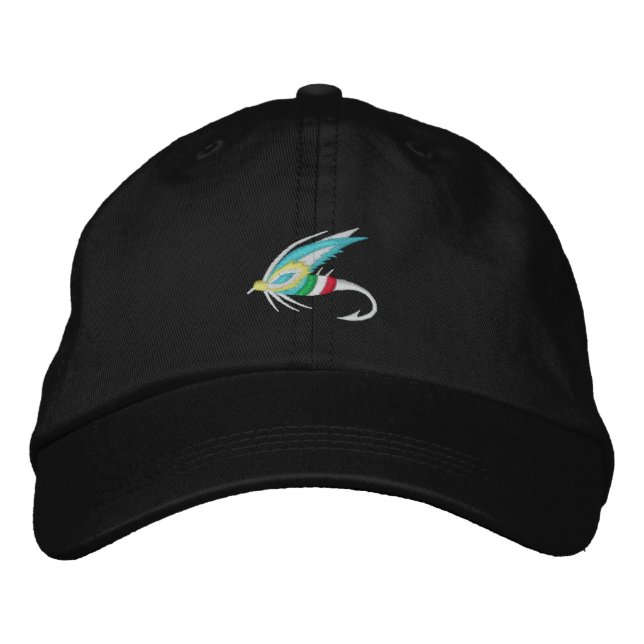 Brodée Casquette brodé de la pêche au volant (Devant)