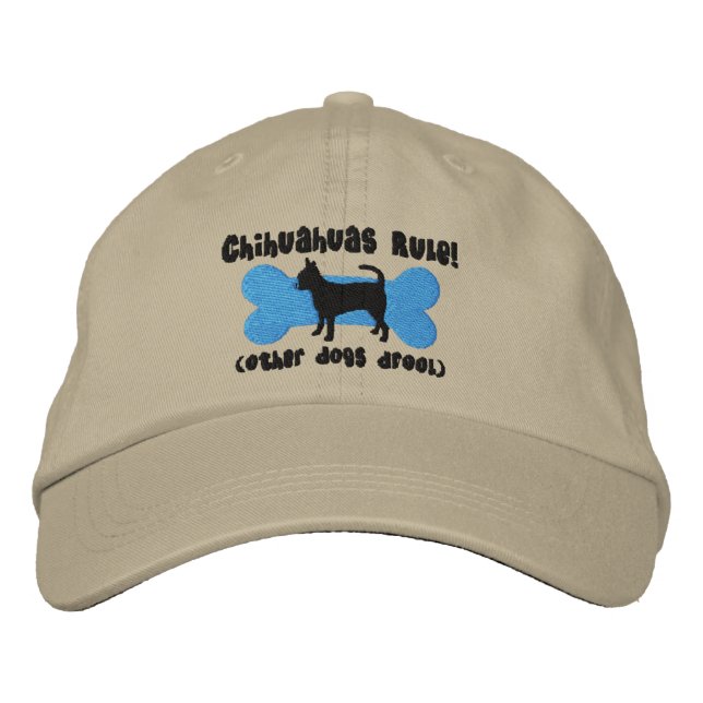 Brodée Casquette brodé de la règle du Chihuahuas (Devant)