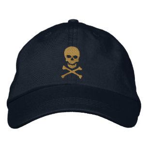 Brodée Casquette brodé du crâne et des os croisés