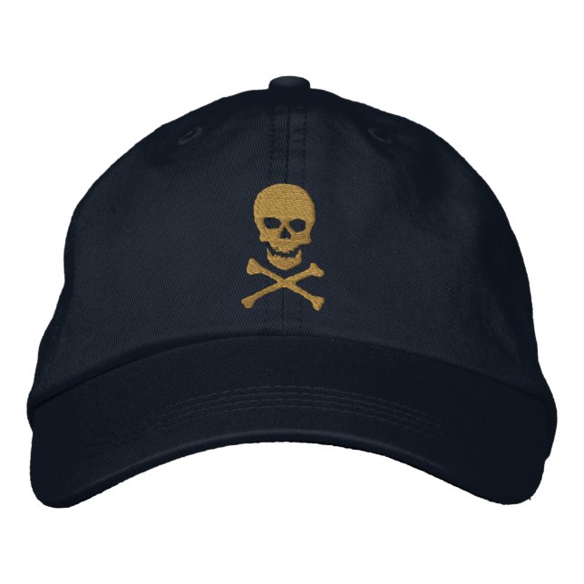 Brodée Casquette brodé du crâne et des os croisés (Devant)
