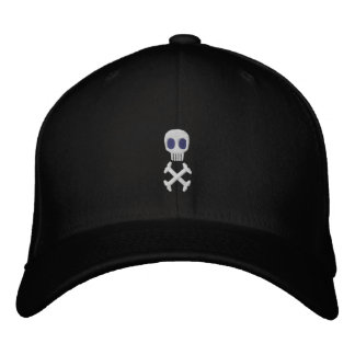 Brodée Casquette brodé du crâne et des os croisés