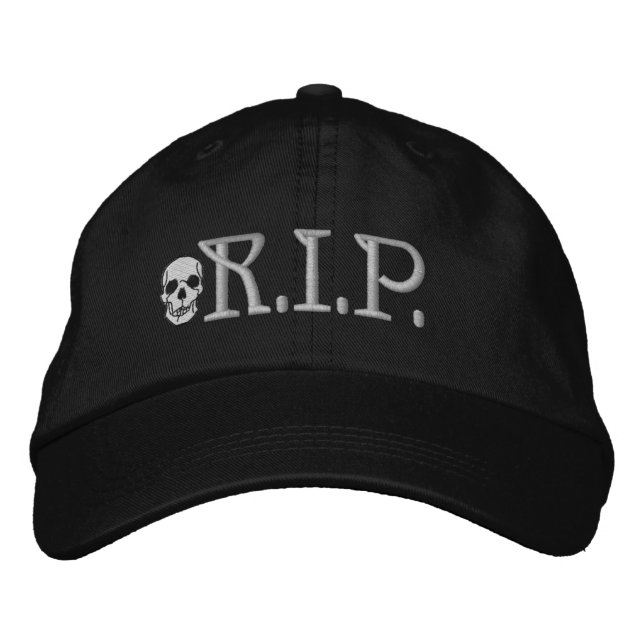 Brodée Casquette brodé du crâne R.I.P. (Devant)