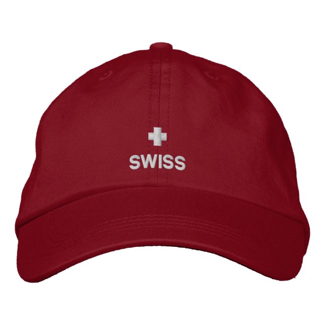 Brodée Casquette brodé du drapeau suisse (Devant)