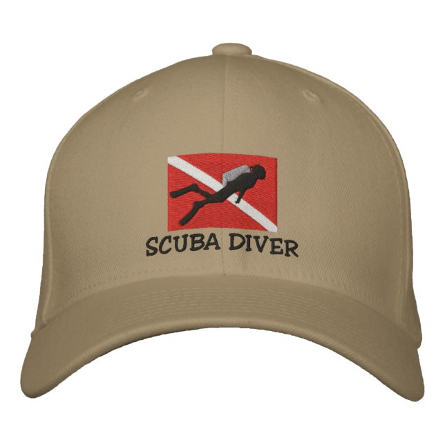 Brodée CASQUETTE brodé du plongeur SCUBA (Devant)