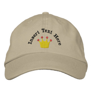 Brodée Casquette brodé du roi ou de la reine