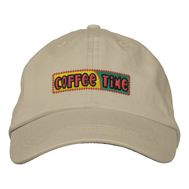 Brodée Casquette brodé du temps de café (Devant)