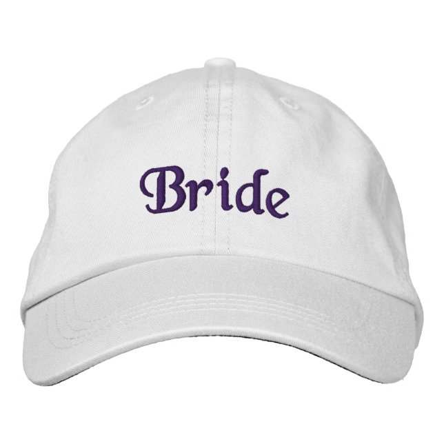Brodée Casquette brodé d'une mariée violette profonde (Devant)