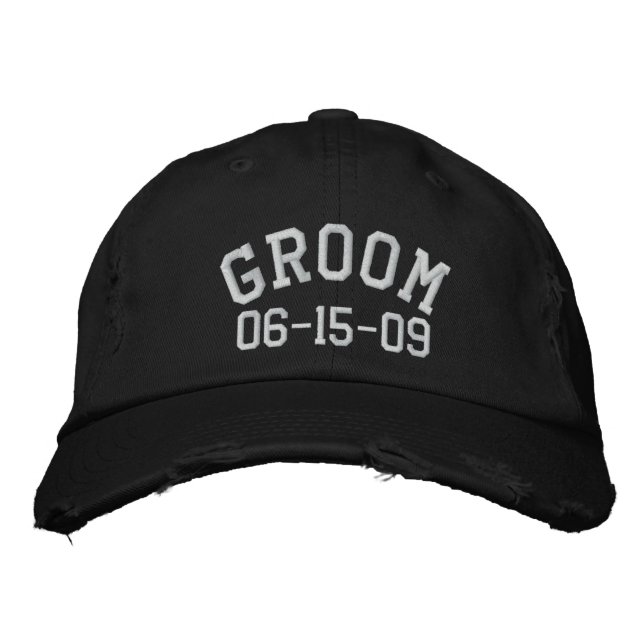 Brodée Casquette brodé Groom personnalisable (Devant)