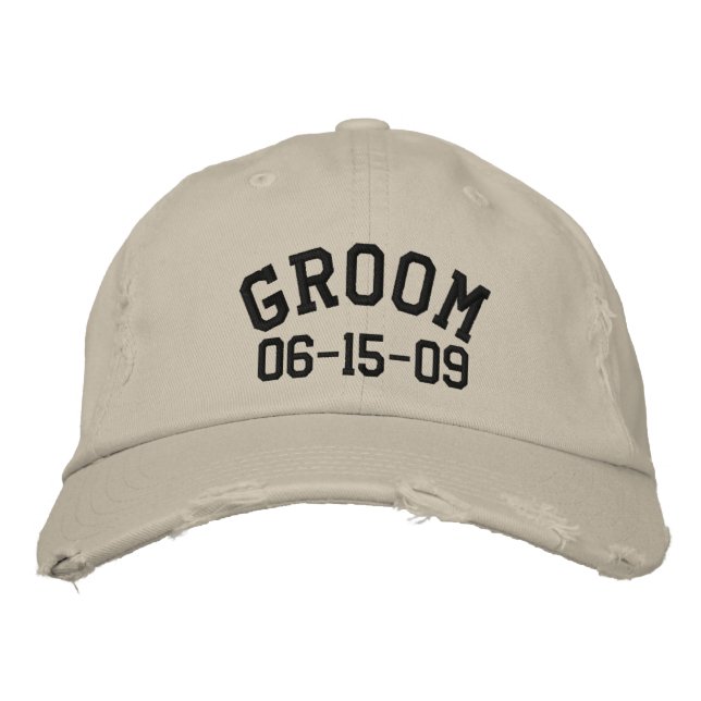 Brodée Casquette brodé Groom personnalisable (Devant)