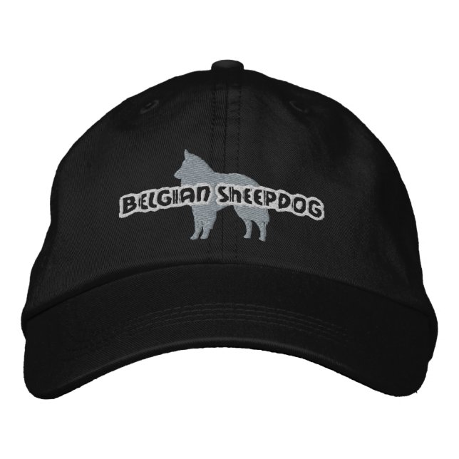 Brodée Casquette brodé Silhouette Belge Sheepdog (Devant)