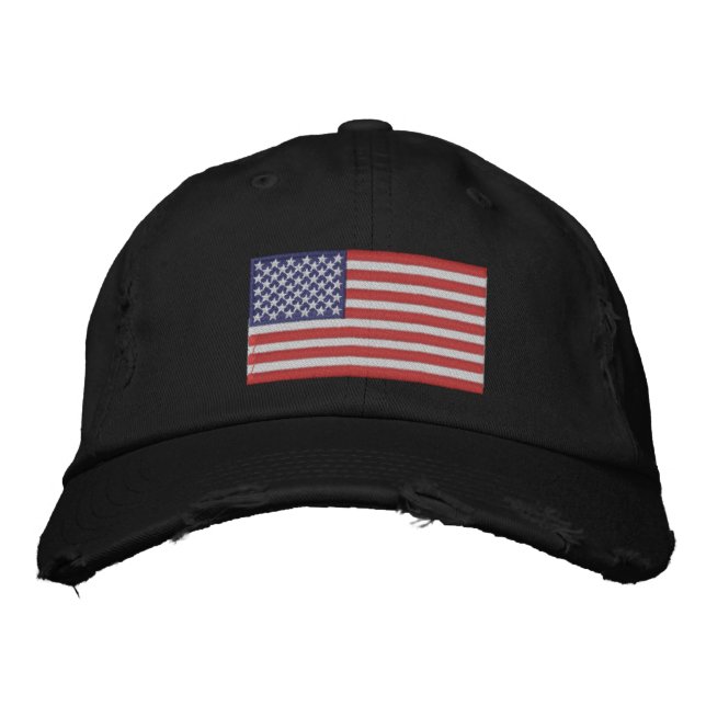 Brodée Casquette Brodee Drapeau Américain (Devant)