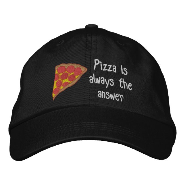 Brodée Casquette Brodee pour Amateurs de Pizza (Devant)