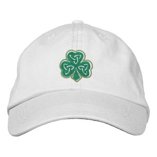 Brodée Casquette celtique trèfle vert brodé