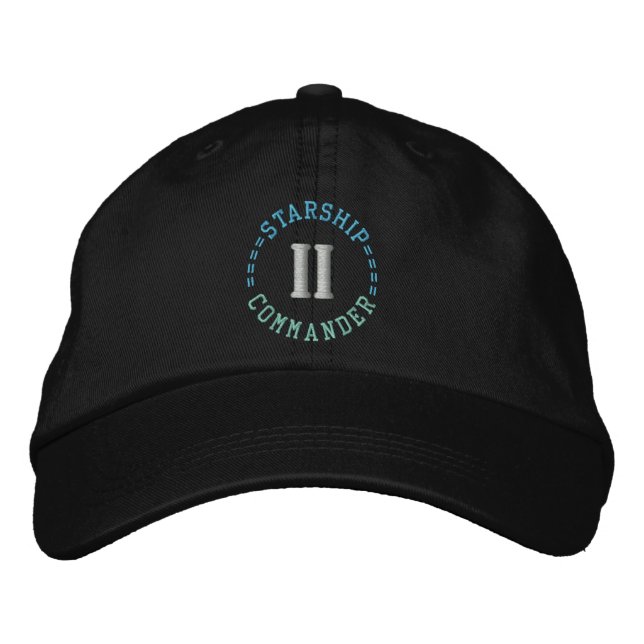 Brodée casquette COMMANDANT DE Vaisseau spatial (Devant)