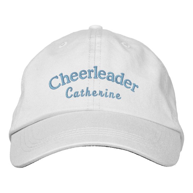 Brodée Casquette de bal brodé bleu personnalisé Cheerlead (Devant)