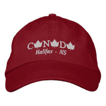 Casquette de balle rouge brodé du Canada - Halifax