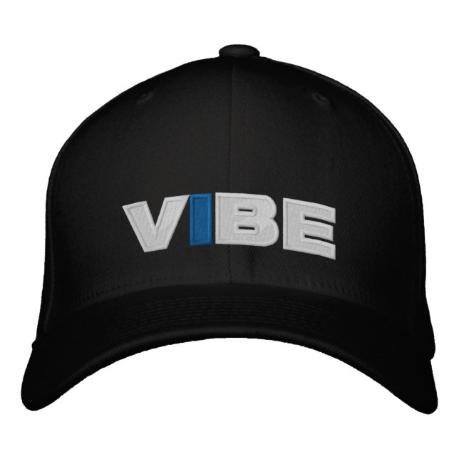 Brodée CASQUETTE de base-ball VIBE (noir) (Devant)