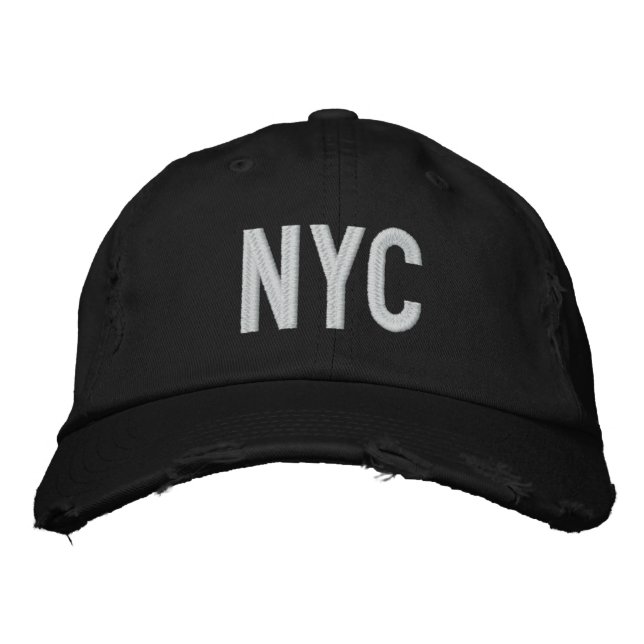 Brodée Casquette DE BASEBALL À TWILL DÉTRUIT PAR NYC (Devant)