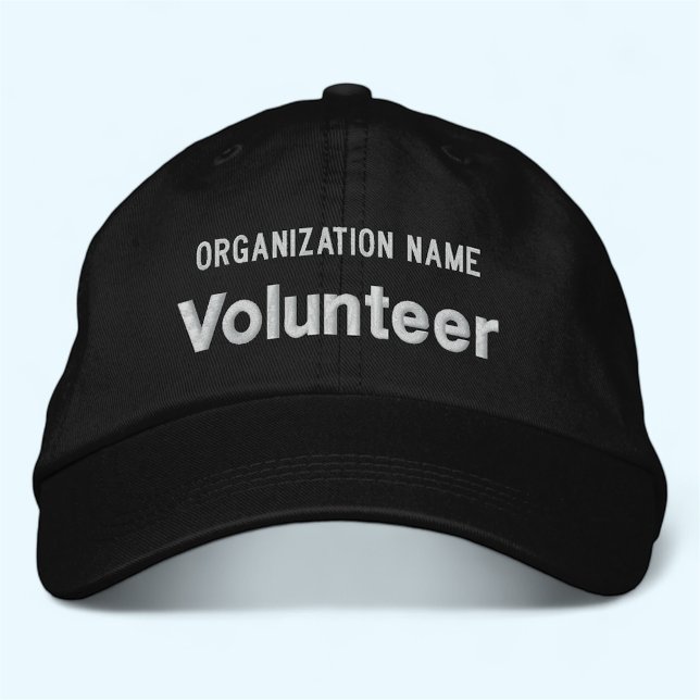 Brodée Casquette de baseball avec broderie noire pour bén (MISOOK Black Embroidered Volunteer Hat)