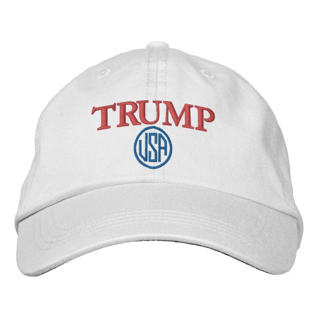 BRODÉE CASQUETTE DE BASEBALL BLANC TRUMP USA (Devant)