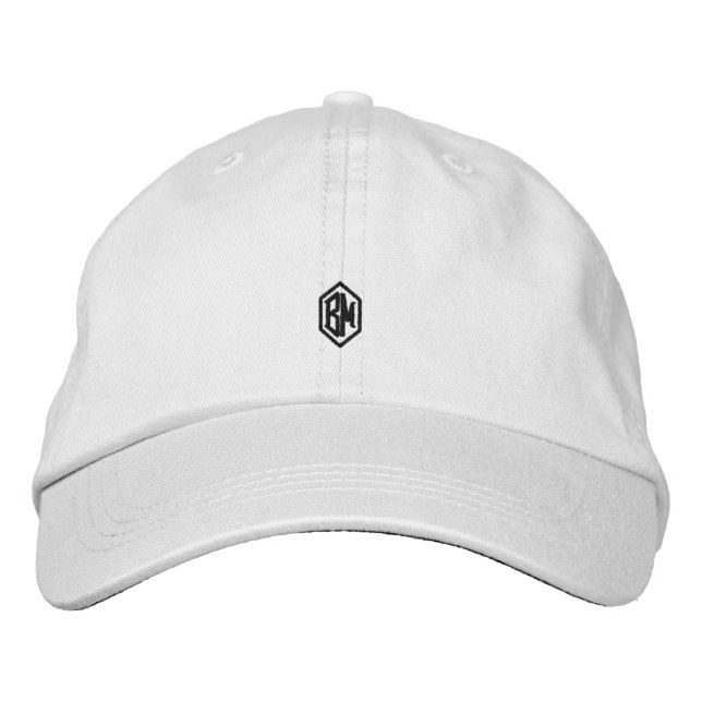 Brodée Casquette de baseball blanche à monogramme homme  (Devant)