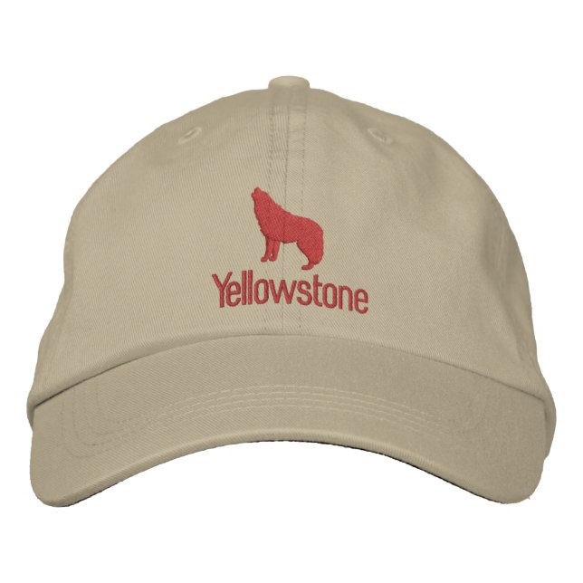 Brodée Casquette de baseball brodé de Yellowstone Wolf (Devant)