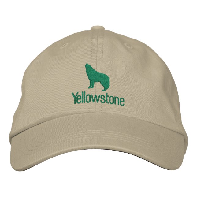Brodée Casquette de baseball brodé de Yellowstone Wolf (Devant)
