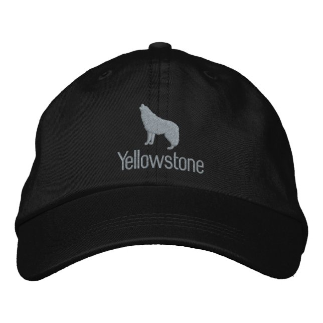 Brodée Casquette de baseball brodé de Yellowstone Wolf (Devant)