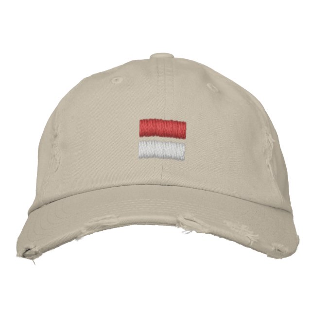 Brodée Casquette de baseball brodé du drapeau indonésien (Devant)