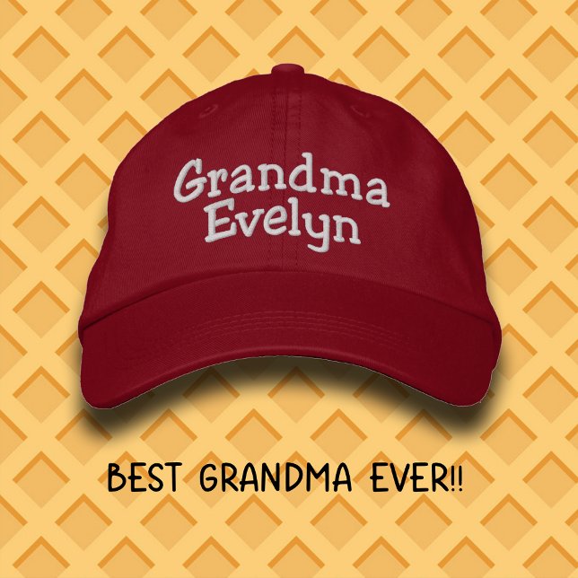 Brodée Casquette de Baseball Brodé Grand-mère Nom Personn (Great gift for Grandma's who enjoy fun in the sun with their grandkids!  #GiftForGrandma )