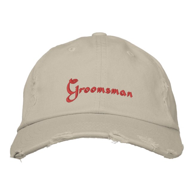 Brodée Casquette de baseball brodé Groomsman (Devant)