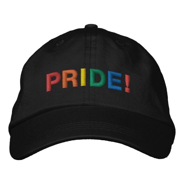 Brodée Casquette de baseball brodé Rainbow Pride (Devant)