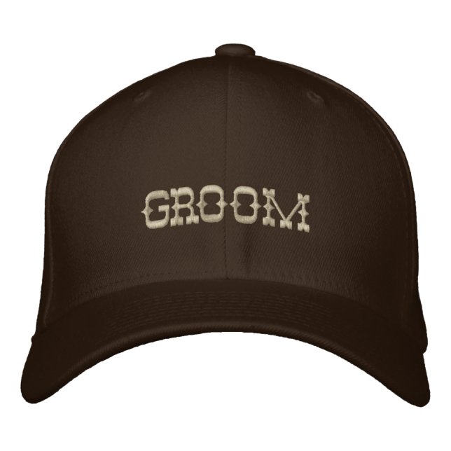 Brodée Casquette de baseball de chambre en chocolat (Devant)