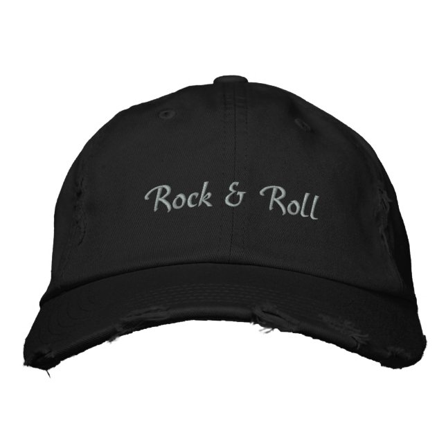 Brodée Casquette de baseball de rock & Roll brodé texte c (Devant)