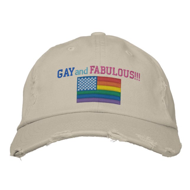 Brodée Casquette de baseball Gay et Fabile Pride (Devant)