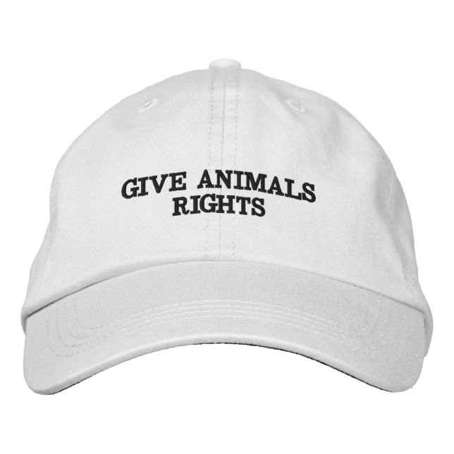 Brodée Casquette de baseball Give Animals Rights (Texte N (Devant)