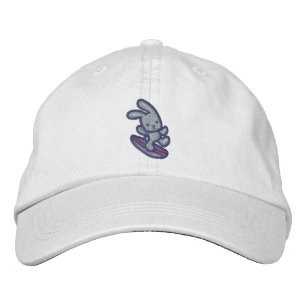 Brodée Casquette de baseball lapin gris brodé de surf
